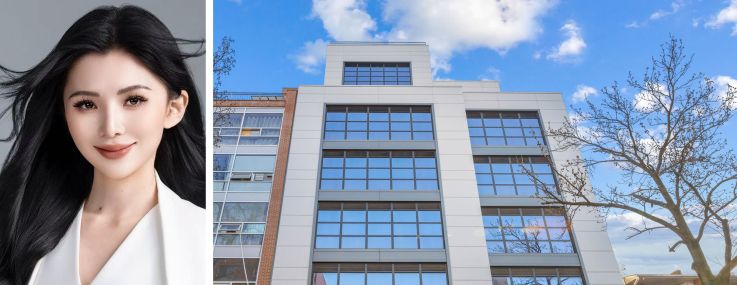 B Square Realty's Barbie Li and 133-20 41st Road in Flushing, Queens.