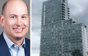AvalonBay President and CEO Ben Schall and Avalon Brooklyn Bay in Brooklyn.