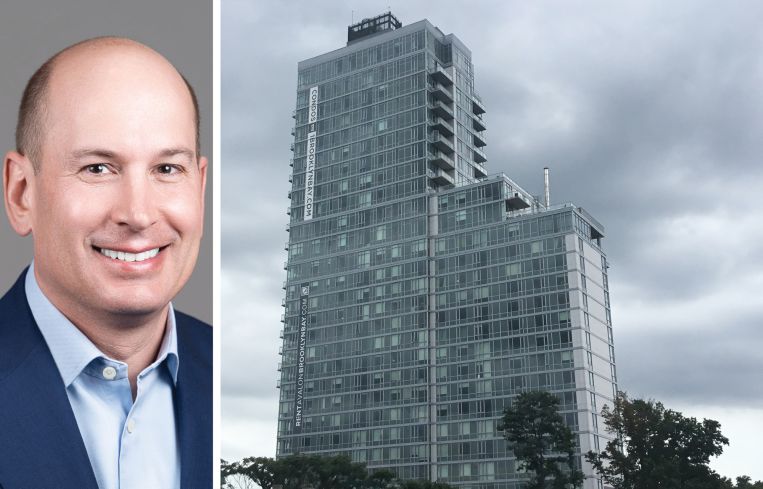 AvalonBay President and CEO Ben Schall and Avalon Brooklyn Bay in Brooklyn.
