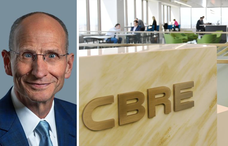 CBRE CEO Bob Sulentic and a CBRE office.