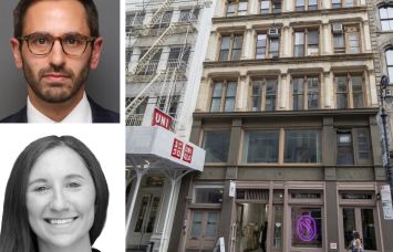 Newmark's Brett Siegel (top) and Avery Silverstein (bottom), and 542 Broadway.