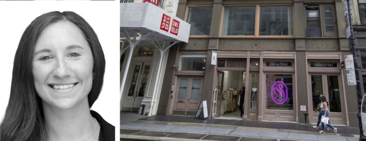 Newmark's Brett Siegel (top) and Avery Silverstein (bottom), and 542 Broadway.