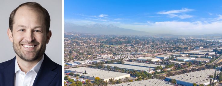 Link Logistics CEO Luke Petherbridge, and the San Jose 2-Pack industrial portfolio in L.A. County.