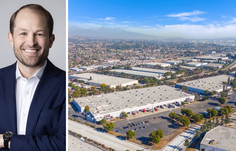 Link Logistics CEO Luke Petherbridge, and the San Jose 2-Pack industrial portfolio in L.A. County.