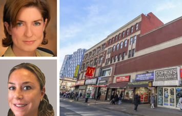Cushman & Wakefield's Carri Lyon (top) and Jenna Catalon (bottom), and 555 Bergen Avenue, the Bronx.