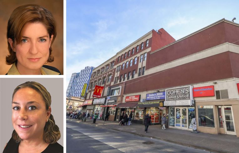 Cushman & Wakefield's Carri Lyon (top) and Jenna Catalon (bottom), and 555 Bergen Avenue, the Bronx.