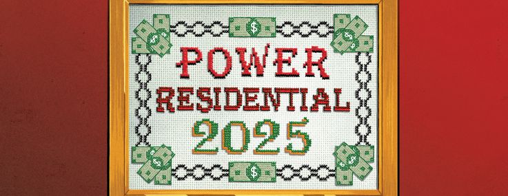 The Power Residential 2025 logo as done in embroidery
