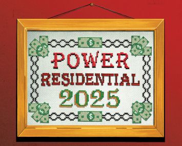 The Power Residential 2025 logo as done in embroidery