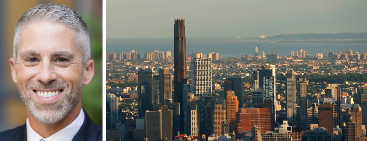 TerraCRG's Dan Marks and looking over the borough of Brooklyn.