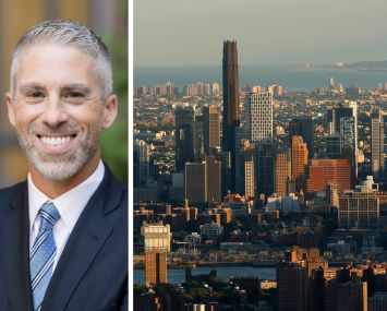 TerraCRG's Dan Marks and looking over the borough of Brooklyn.