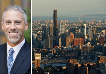 TerraCRG's Dan Marks and looking over the borough of Brooklyn.