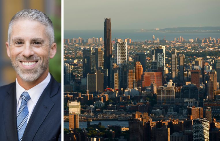 TerraCRG's Dan Marks and looking over the borough of Brooklyn.