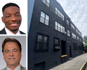 Colliers' Daniel Mundle (top) and Josh Kleinberg (bottom), and 35-18 37th Street, Queens.