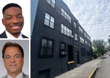 Colliers' Daniel Mundle (top) and Josh Kleinberg (bottom), and 35-18 37th Street, Queens.