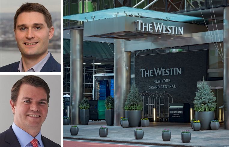 Bain Capital's David DesPrez (top), Smith Hill Capital's Brendan McCormick (bottom), and the Westin New York Grand Central.