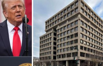 President Donald Trump and 450 Fifth Street NW in Washington, D.C.
