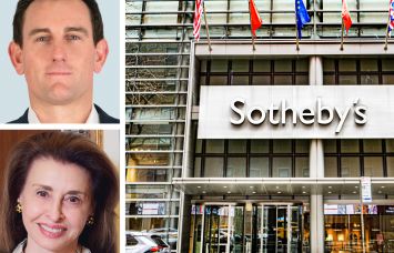 CBRE's Doug Middleton (top) and Mary Ann Tighe (bottom), and the former Sotheby's headquarters at 1334 York Avenue.