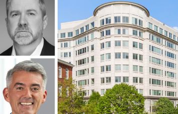 Newmark's Doug Mueller (top), NCTA President and CEO Cory Gardner (bottom), and 25 Massachusetts Avenue NW, Washington, D.C.