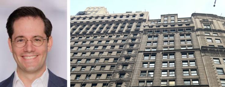 Savills' Gabe Marans (top) and Maxine Rosen (bottom), and 32 Broadway.