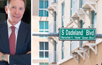 Arbor Realty's Ivan Kaufman and a South Dadeland Boulevard sign.