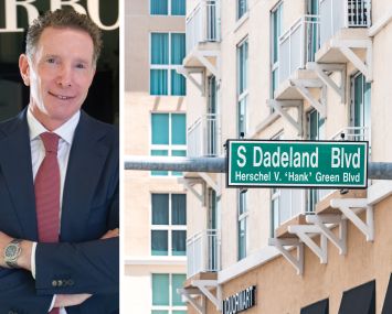 Arbor Realty's Ivan Kaufman and a South Dadeland Boulevard sign.