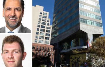 Meridian Capital Group's James Famularo (top) and Jacob Meyer (bottom), and Modernhaus Soho.