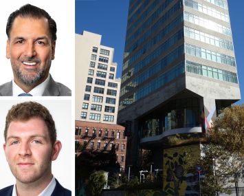 Meridian Capital Group's James Famularo (top) and Jacob Meyer (bottom), and Modernhaus Soho.
