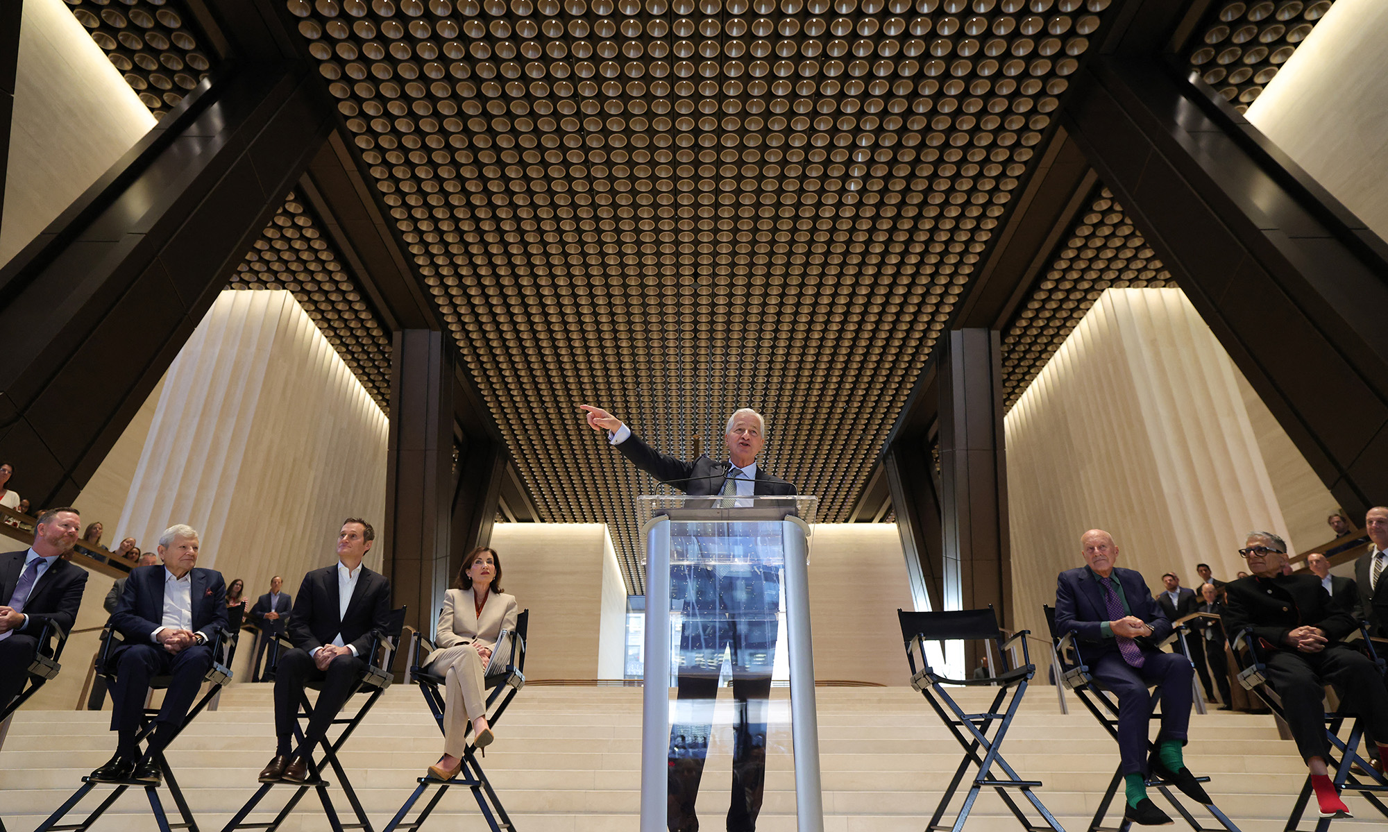 JPMorgan Chase CEO Jamie Dimon speaks at the opening of 270 Park Avenue.