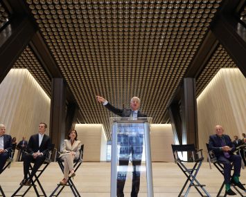 JPMorgan Chase CEO Jamie Dimon speaks at the opening of 270 Park Avenue.