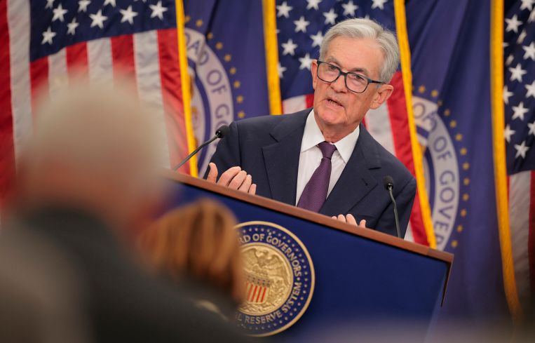Federal Reserve Chair Jerome Powell speaks during a news conference in September.