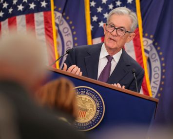 Federal Reserve Chair Jerome Powell speaks during a news conference in September.