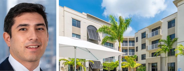 Dwight Capital's Jeremy Packer (top) and Josh Hoffman (bottom), and the Arcadia multifamily development in Tamarac, Fla.