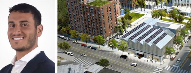 J3K Real Estate's Jon Kamali (top) and Jeremy Kamali (bottom), and a rendering of The Peninsula in The Bronx.