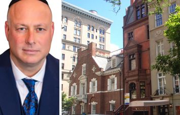 Augenbaum Realty's Josh Augenbaum and 26 East 64th Street (center).