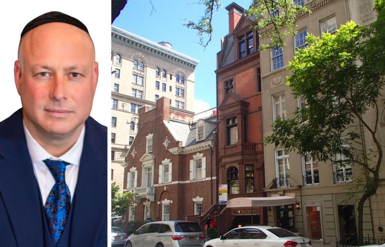 Augenbaum Realty's Josh Augenbaum and 26 East 64th Street (center).