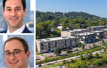 Dwight Capital's Josh Hoffman (top) and Jonathan Pomper (bottom), and South South Banks multifamily property in Knoxville, Tenn.