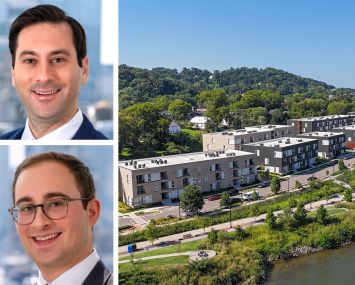 Dwight Capital's Josh Hoffman (top) and Jonathan Pomper (bottom), and South South Banks multifamily property in Knoxville, Tenn.