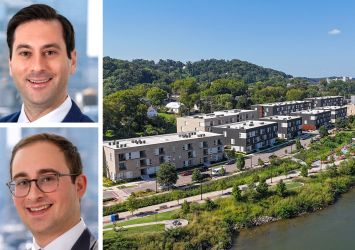 Dwight Capital's Josh Hoffman (top) and Jonathan Pomper (bottom), and South South Banks multifamily property in Knoxville, Tenn.