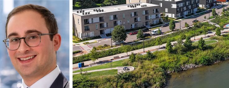 Dwight Capital's Josh Hoffman (top) and Jonathan Pomper (bottom), and South South Banks multifamily property in Knoxville, Tenn.