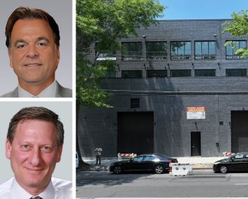 Colliers’ Joshua Kleinberg (top), CBRE's Roy Chipkin (bottom), and 222-25 Jamaica Avenue, Queens.
