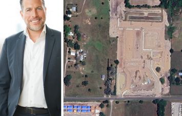 Madison Realty Capital's Josh Zegen and a satellite view of 31725 County Road 52, San Antonio, Fla.