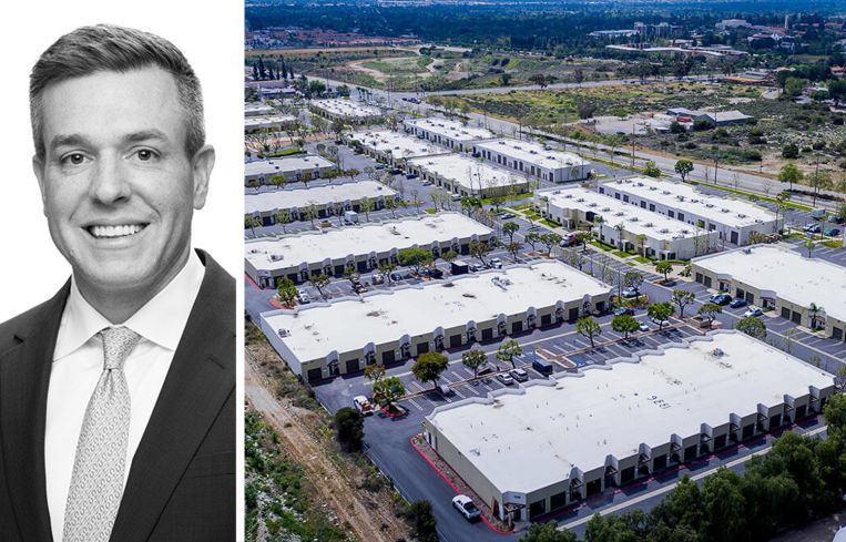 JLL's Kevin MacKenzie and one of the industrial properties refinanced by CIP Real Estate and Almanac Realty Investors.