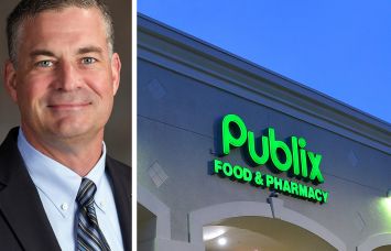 Publix CEO Kevin Murphy and a Publix store.