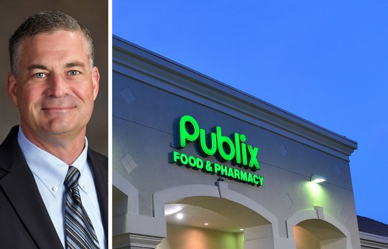 Publix CEO Kevin Murphy and a Publix store.