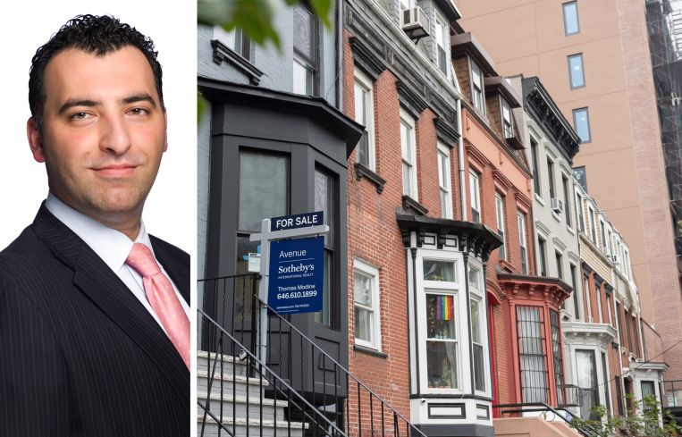 Alpha Realty's Lev Mavashev and residential buildings in Park Slope, Brooklyn.