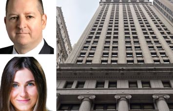 Avison Young's Martin Cottingham (top) and Alexis Odgers (bottom), and 14 Wall Street.