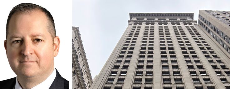 Avison Young's Martin Cottingham (top) and Alexis Odgers (bottom), and 14 Wall Street.