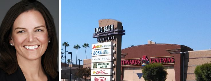 JPMorgan's Michelle Herrick and the Long Beach Towne Center in Long Beach, Calif.