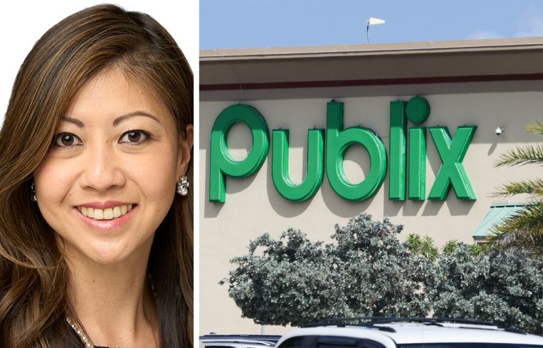 PGIM's Michelle Liu and a Publix logo.