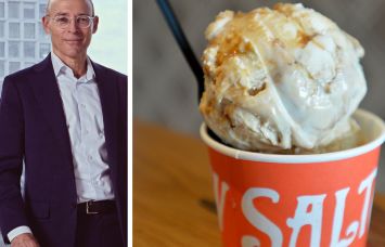 Naftali Group founder Miki Naftali and a cup of Salt & Straw ice cream.